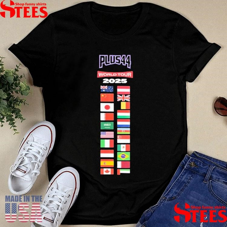 Lewis Hamilton Plus44 World Tour 2025 Flags T-shirt