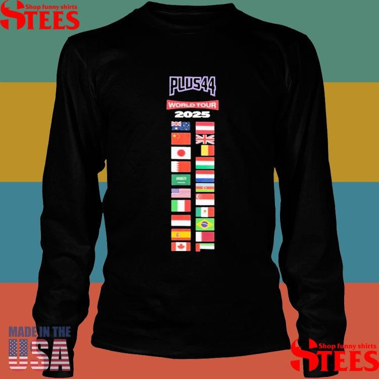 Lewis Hamilton Plus44 World Tour 2025 Flags T-shirt