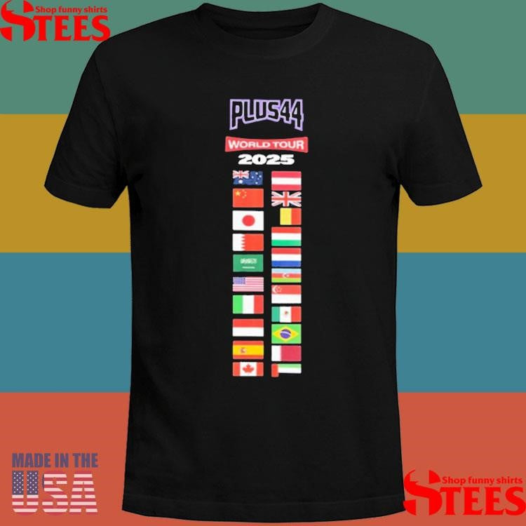 Lewis Hamilton Plus44 World Tour 2025 Flags T-shirt