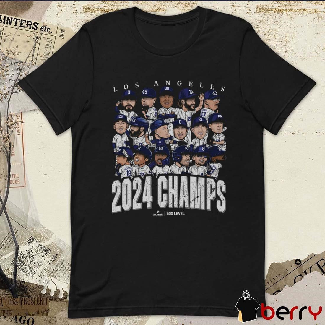 Los Angeles Dodgers Baseball 2024 World Champs Players Caricatures Vintage t-shirt