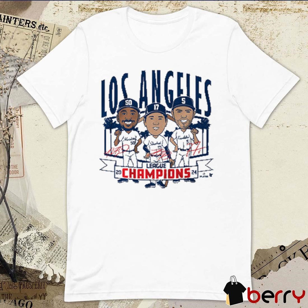 Los Angeles Dodgers Baseball League Champions Caricatures MLB 2024 Signatures t-shirt