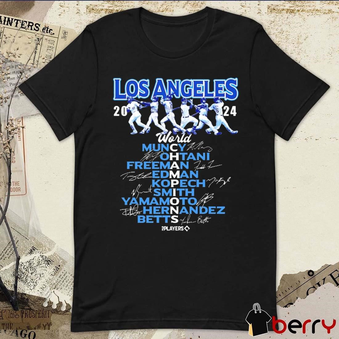 Los Angeles Dodgers MLB 2024 World Series Champions Players Signatures Graphic t-shirt