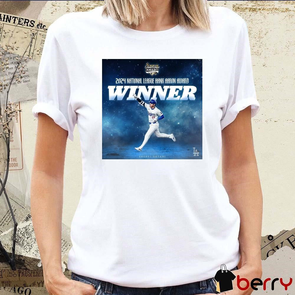 Los Angeles Dodgers Shohei Ohtani 2024 National League Hank Aaron Award Winner Poster t-shirt