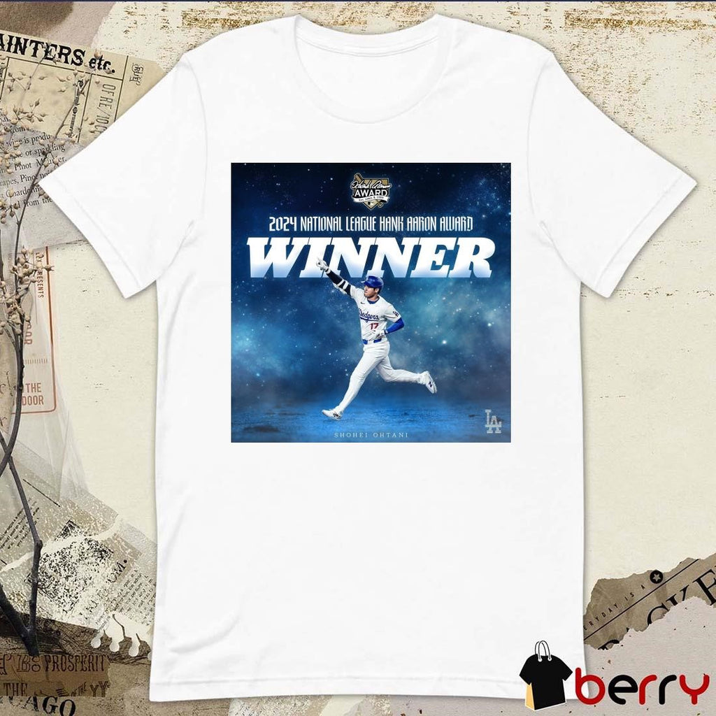 Los Angeles Dodgers Shohei Ohtani 2024 National League Hank Aaron Award Winner Poster t-shirt