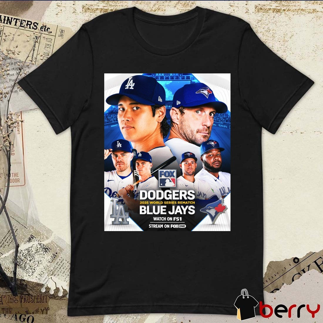 Los Angeles Dodgers Vs Toronto Blue Jays MLB 2025 World Series Rematch Poster t-shirt