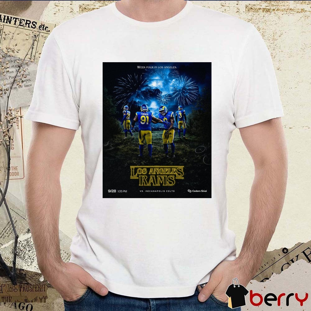 Los Angeles Rams Vs Indianapolis Colts Week Four In Los Angeles 9 28 2025 Poster t-shirt