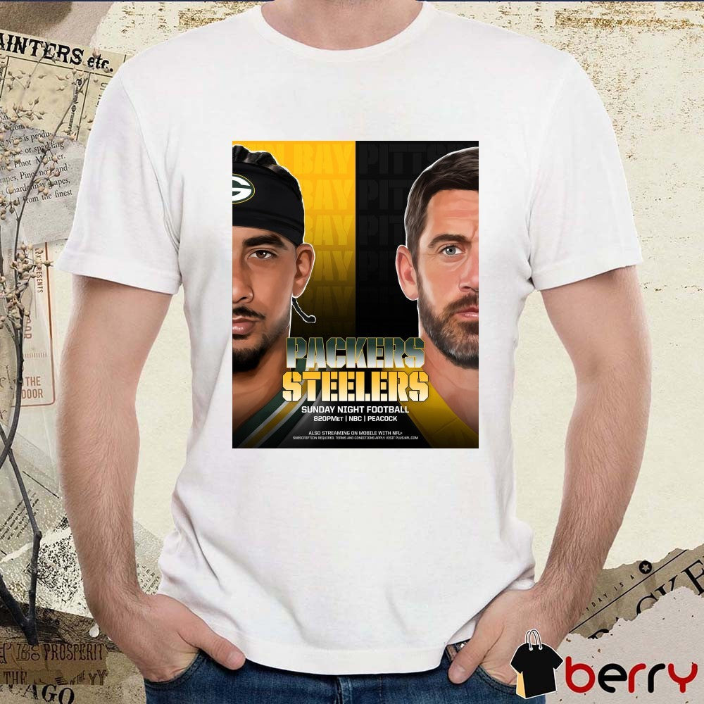 Love Green Bay Packers Vs Rodgers Pittsburgh Steelers Sunday Night Showdown Football 2025 Poster t-shirt