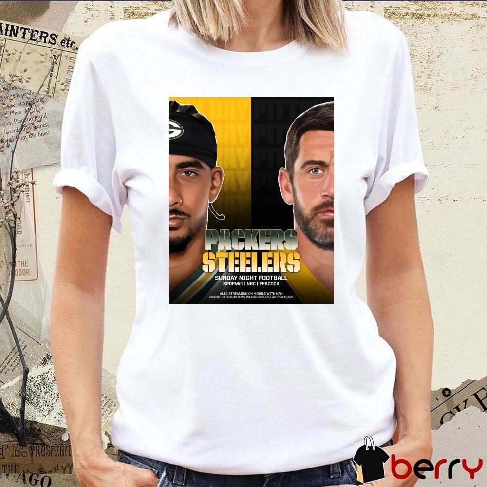 Love Green Bay Packers Vs Rodgers Pittsburgh Steelers Sunday Night Showdown Football 2025 Poster t-shirt