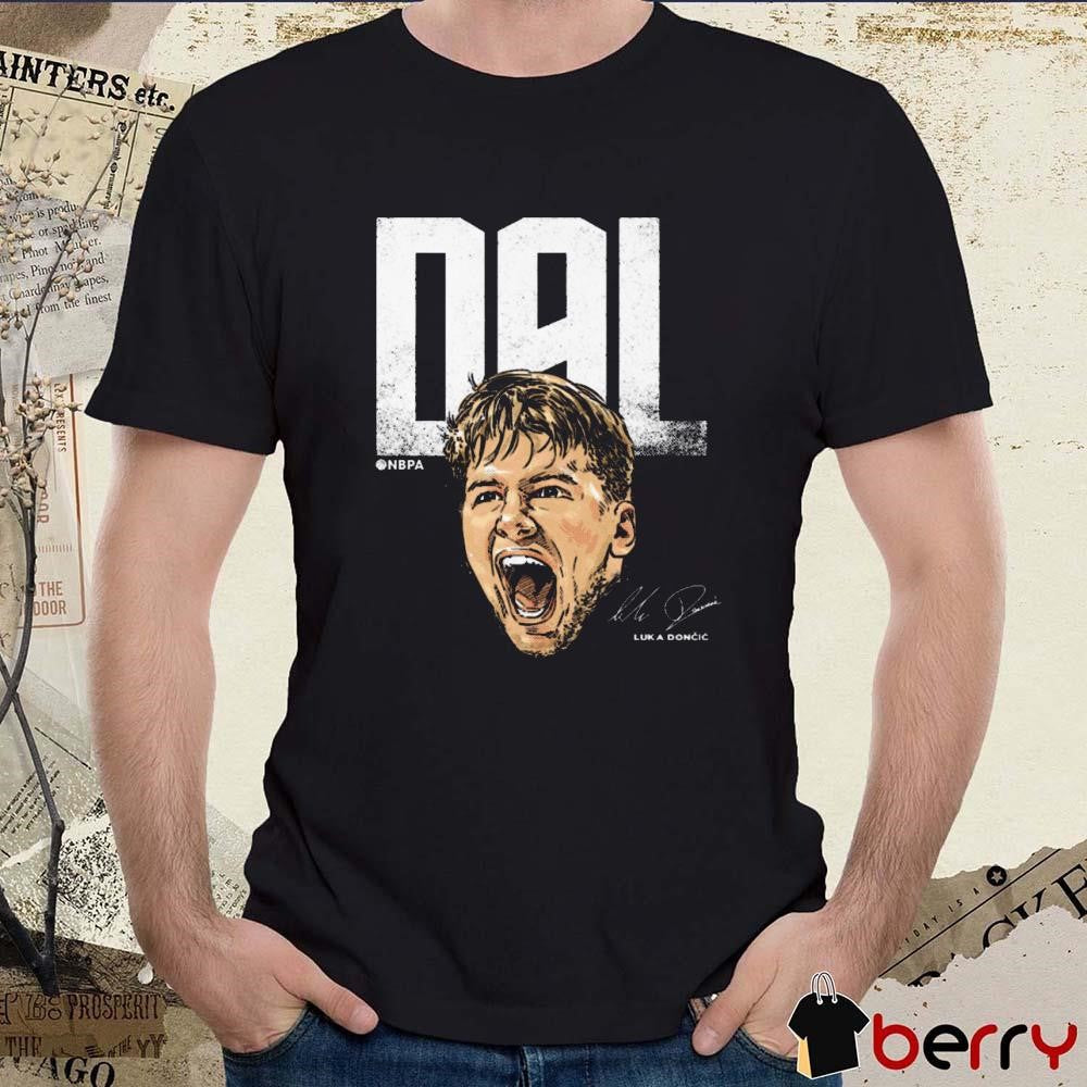 Luka Doncic Dallas Mavericks Portrait City Abbreviation Signature t-shirt