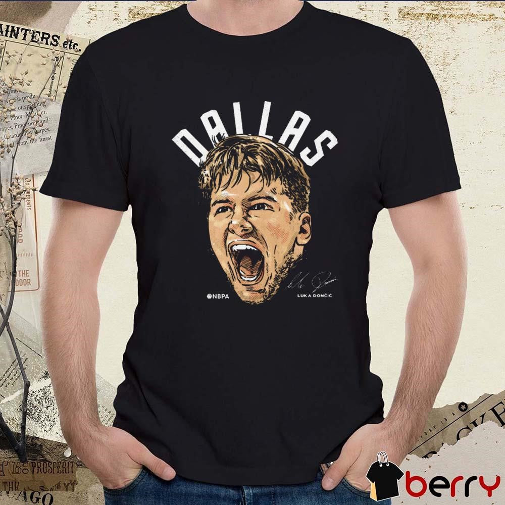Luka Doncic Dallas Mavericks Portrait City Arc Signature t-shirt
