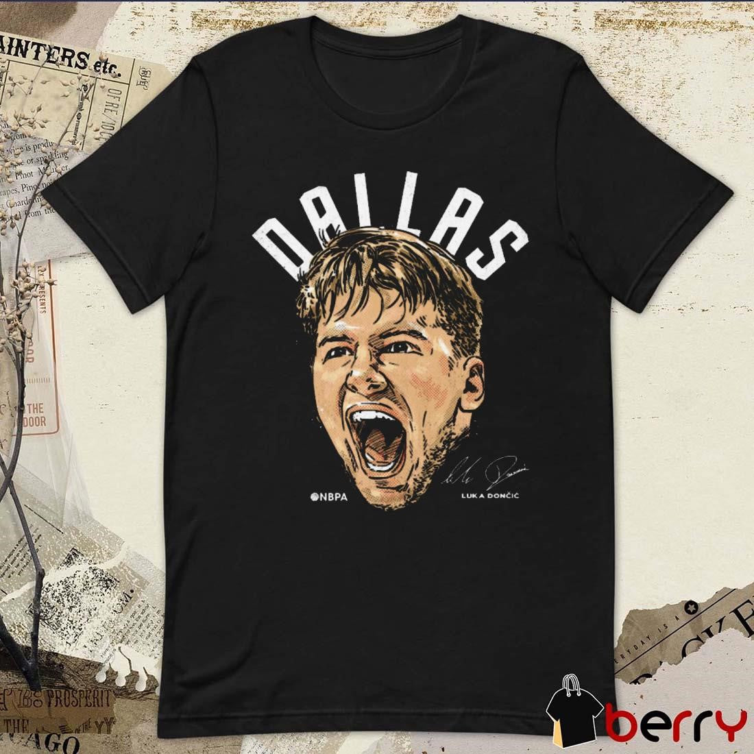 Luka Doncic Dallas Mavericks Portrait City Arc Signature t-shirt