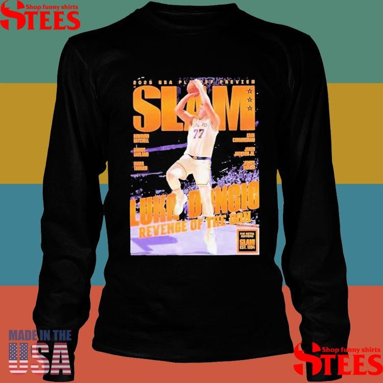 Luka Doncic From Los Angeles Lakers Revenge Of The Don 2025 Nba Playoff Preview Orange Metal Slam 255 Magazine Shirts