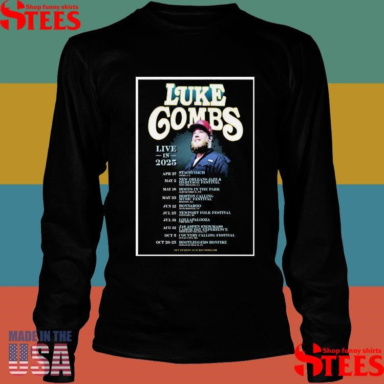 Luke Combs Live In 2025 Tour Poster Shirts
