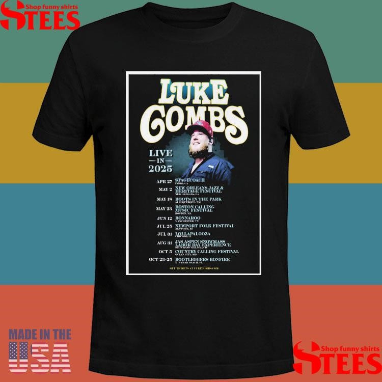 Luke Combs Live In 2025 Tour Poster Shirts