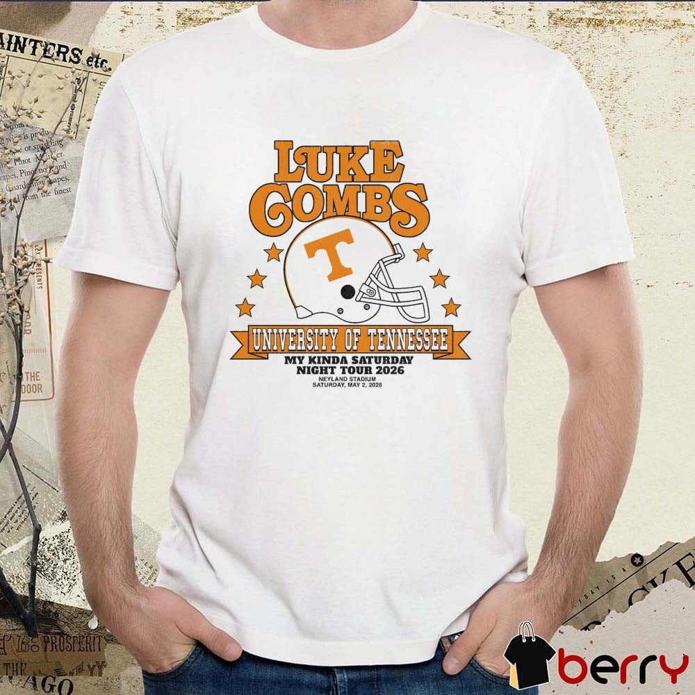 Luke Combs University Of Tennessee My Kinda Saturday Night Tour May 2 2026 Neyland Stadium in Knoxville, TN Helmet t-shirt