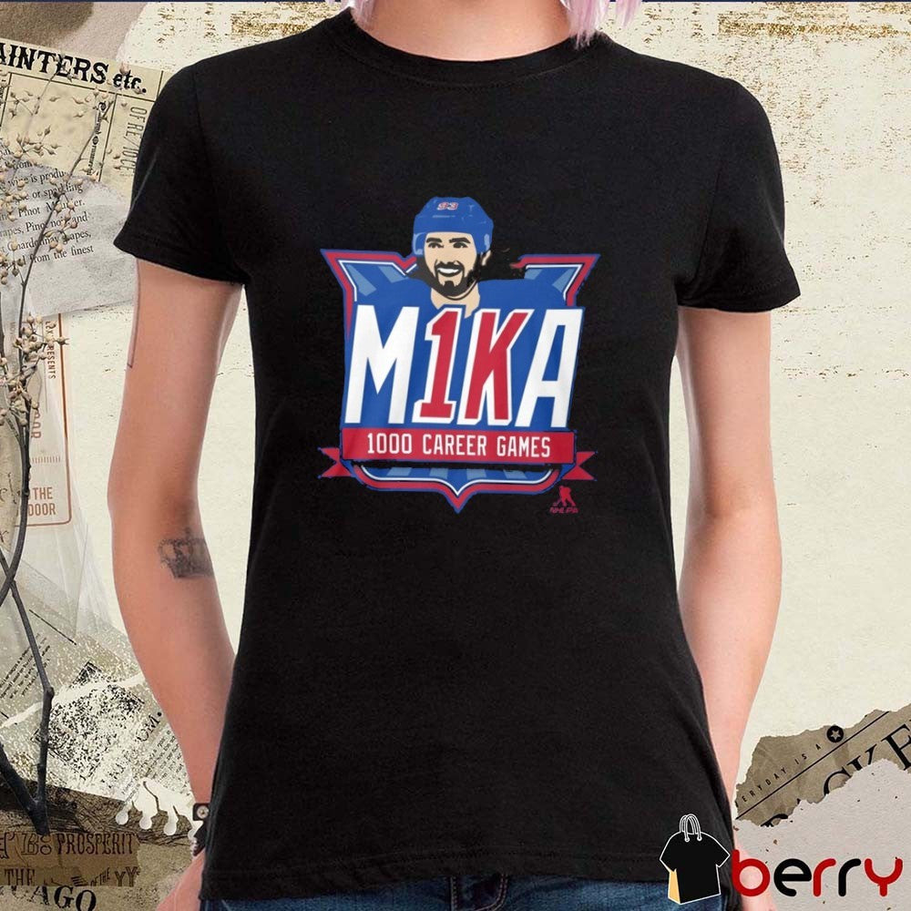 M1KA Mika Zibanejad 1000 Career Games New York Rangers NHL Hockey Fan Graphic t-shirt