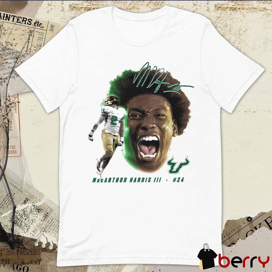 MacArthur Harris III MacArthur Harris III South Florida Bulls Football Portrait Signature t-shirt