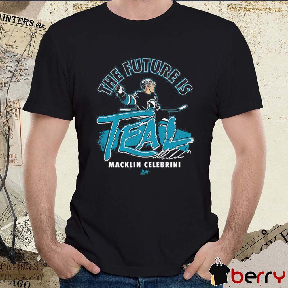 Macklin Celebrini The Future is Teal San Jose Sharks Signature t-shirt