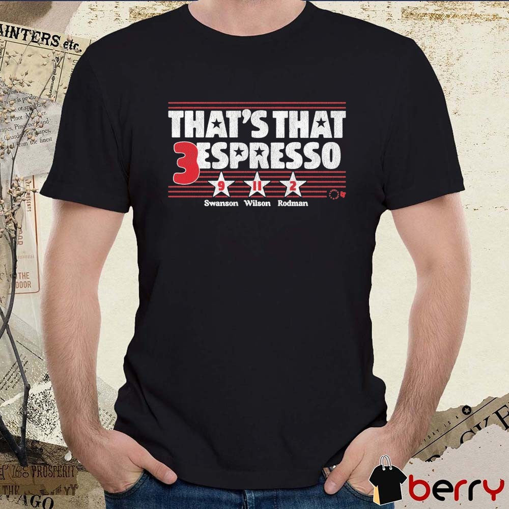 Mallory Swanson, Trinity Rodman, and Sophia Wilson That’s That 3 Espresso Chicago Stars FC NWSL t-shirt