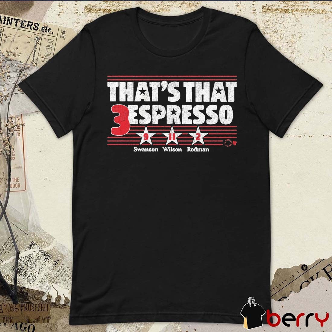 Mallory Swanson, Trinity Rodman, and Sophia Wilson That’s That 3 Espresso Chicago Stars FC NWSL t-shirt