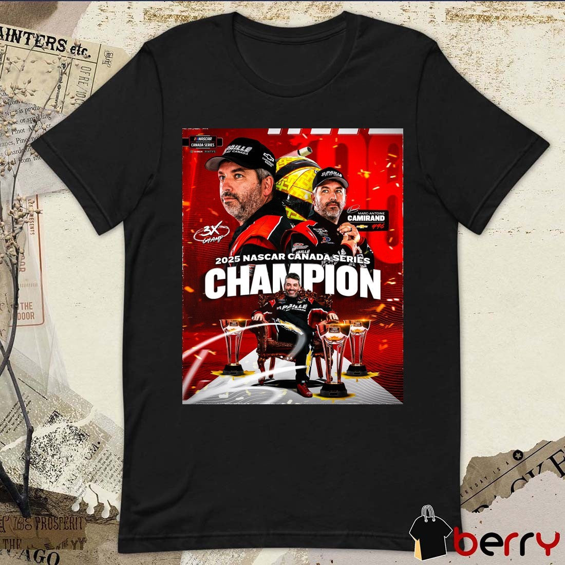 Marc-Antoine Camirand 2025 NASCAR Canada Series Champion Signature Poster t-shirt