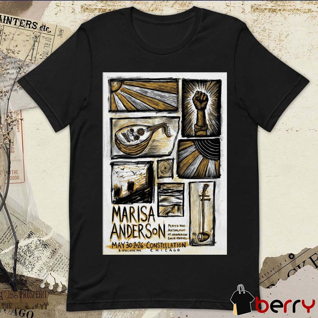 Marisa Anderson Comrade in Chicago IL May 30 2026 Plays The Anthology Of Unamerican Folk Music Poster t-shirt