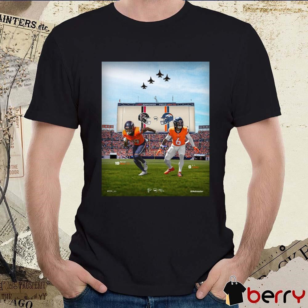 Marvin Mims Jr PJ Locke Denver Broncos Vs Atlanta Falcons Empower Field Week 11 Poster t-shirt