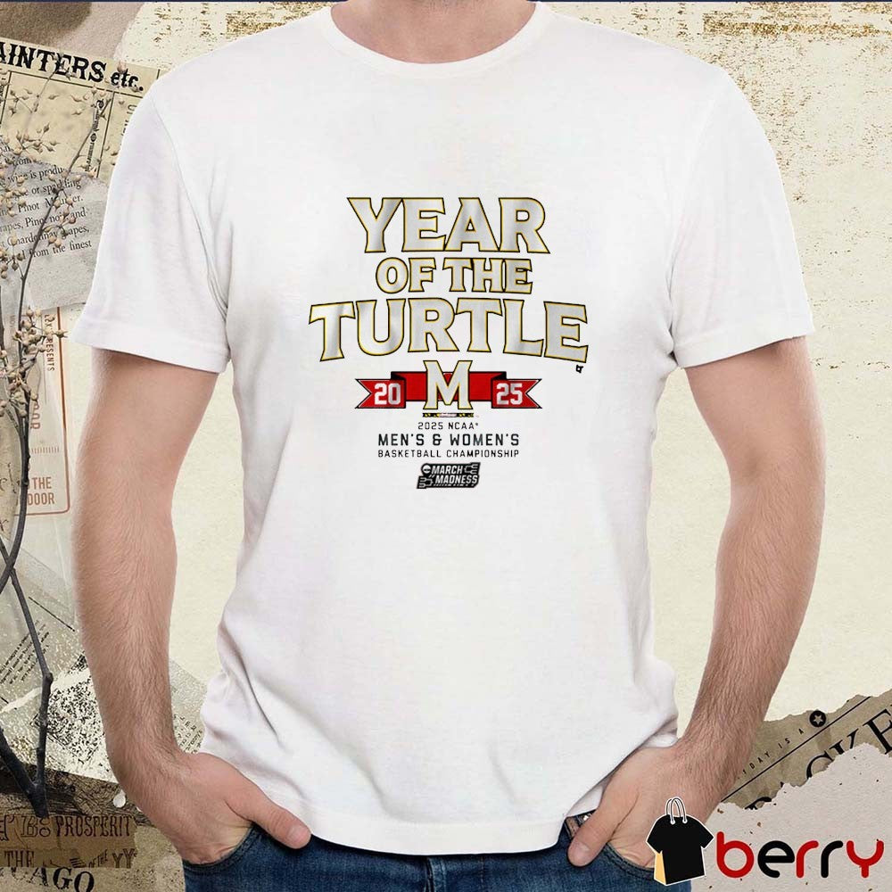 Maryland Terrapins Basketball Year Of The Turtle 2025 NCAA DI Men’s And Women’s Basketball Championship March Madness Logo t-shirt