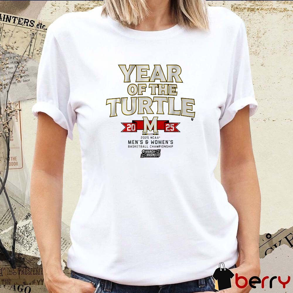 Maryland Terrapins Basketball Year Of The Turtle 2025 NCAA DI Men’s And Women’s Basketball Championship March Madness Logo t-shirt