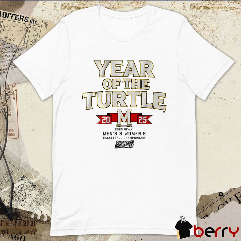 Maryland Terrapins Basketball Year Of The Turtle 2025 NCAA DI Men’s And Women’s Basketball Championship March Madness Logo t-shirt