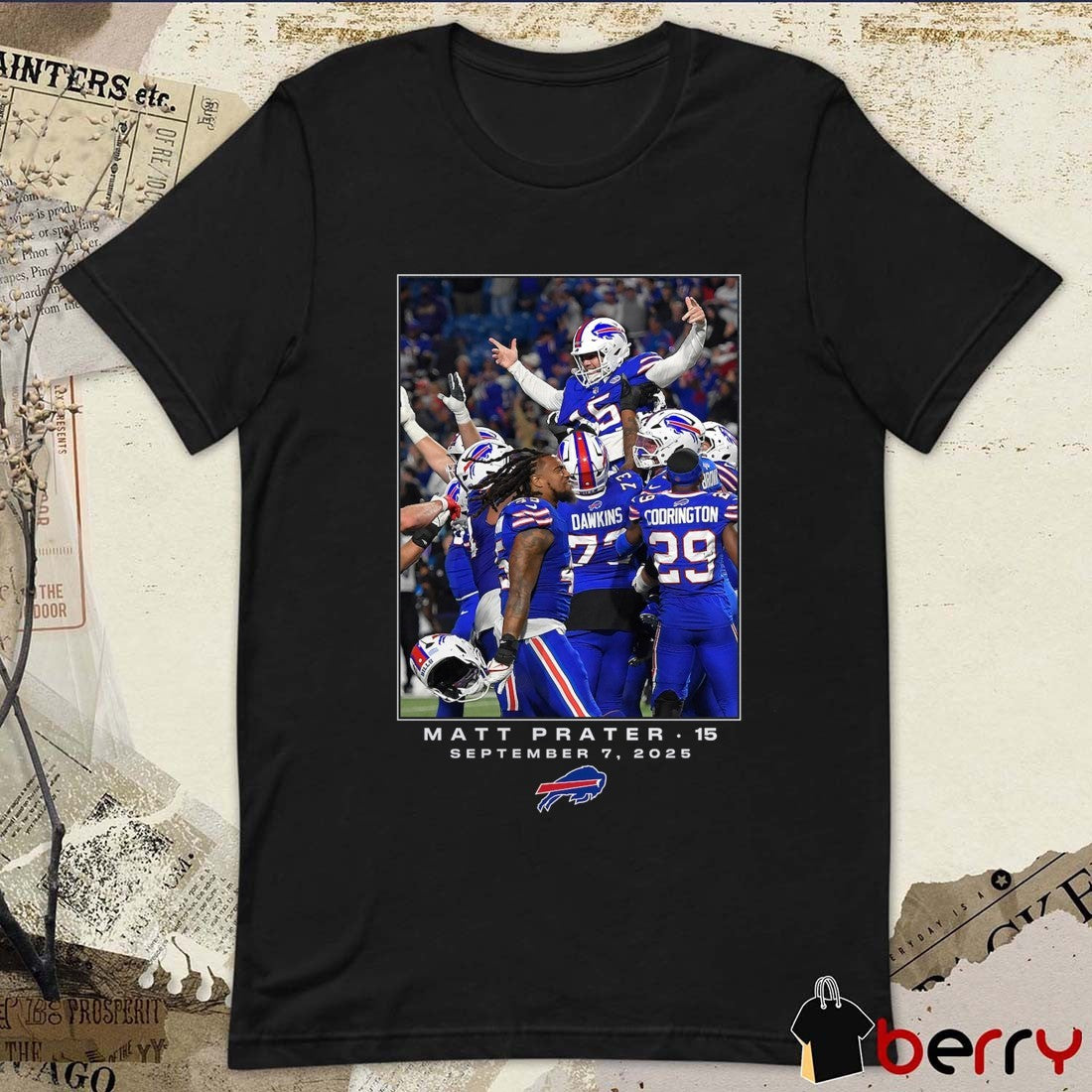 Matt Prater Buffalo Bills NFL Flash Features Week 1 September 7 2025 t-shirt