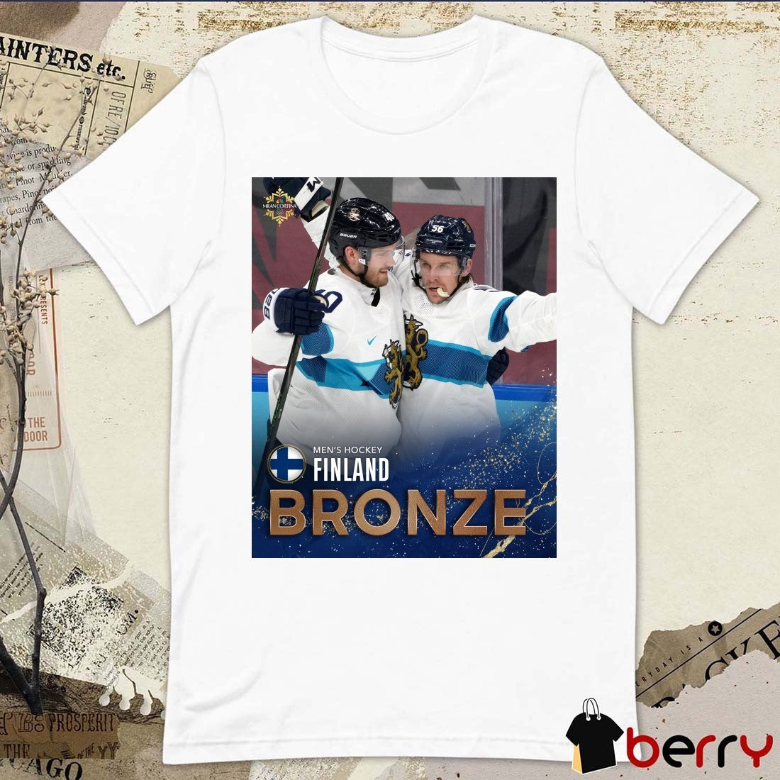 Men’s Hockey Finland Bronze Milan Cortina 2026 Poster t-shirt