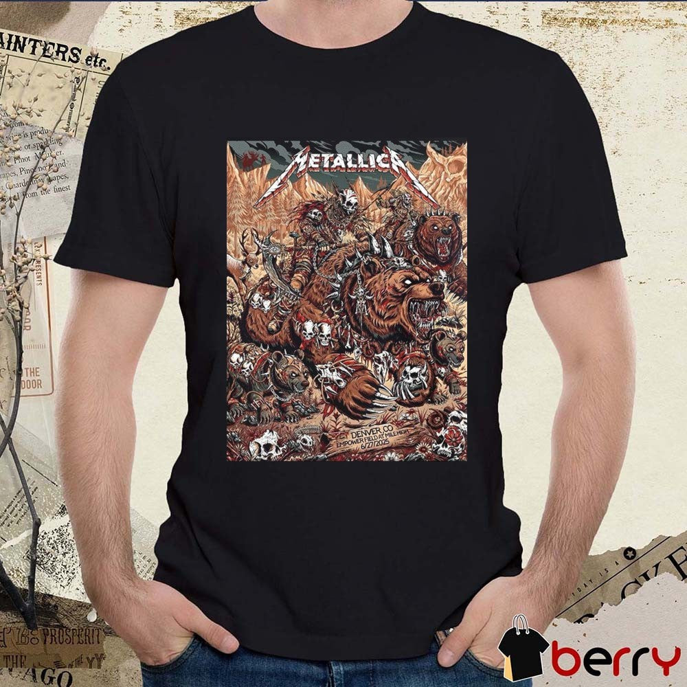 Metallica M72 Denver Empower Field at Mile High June 27 2025 Denver CO Poster t-shirt
