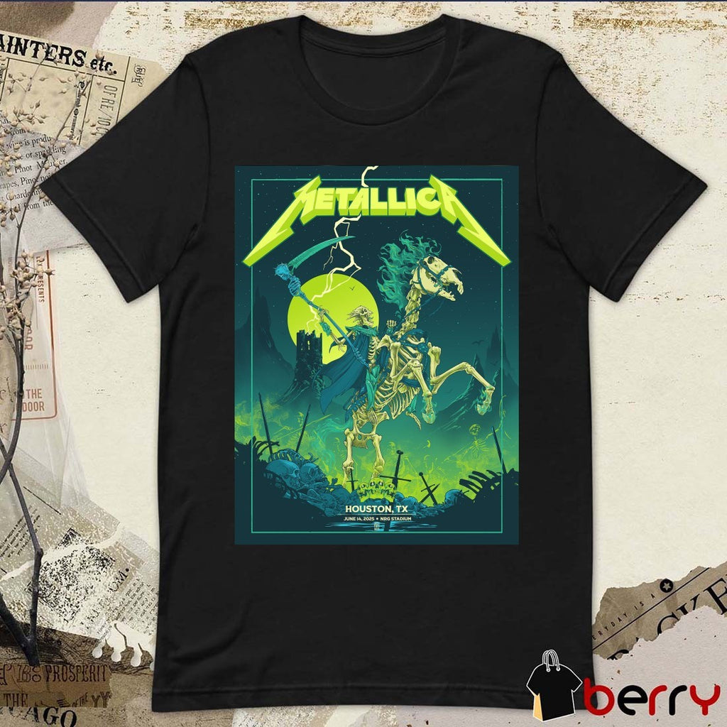 Metallica M72 Houston TX June 14 2025 NRG Stadium Met On Tour Poster t-shirt