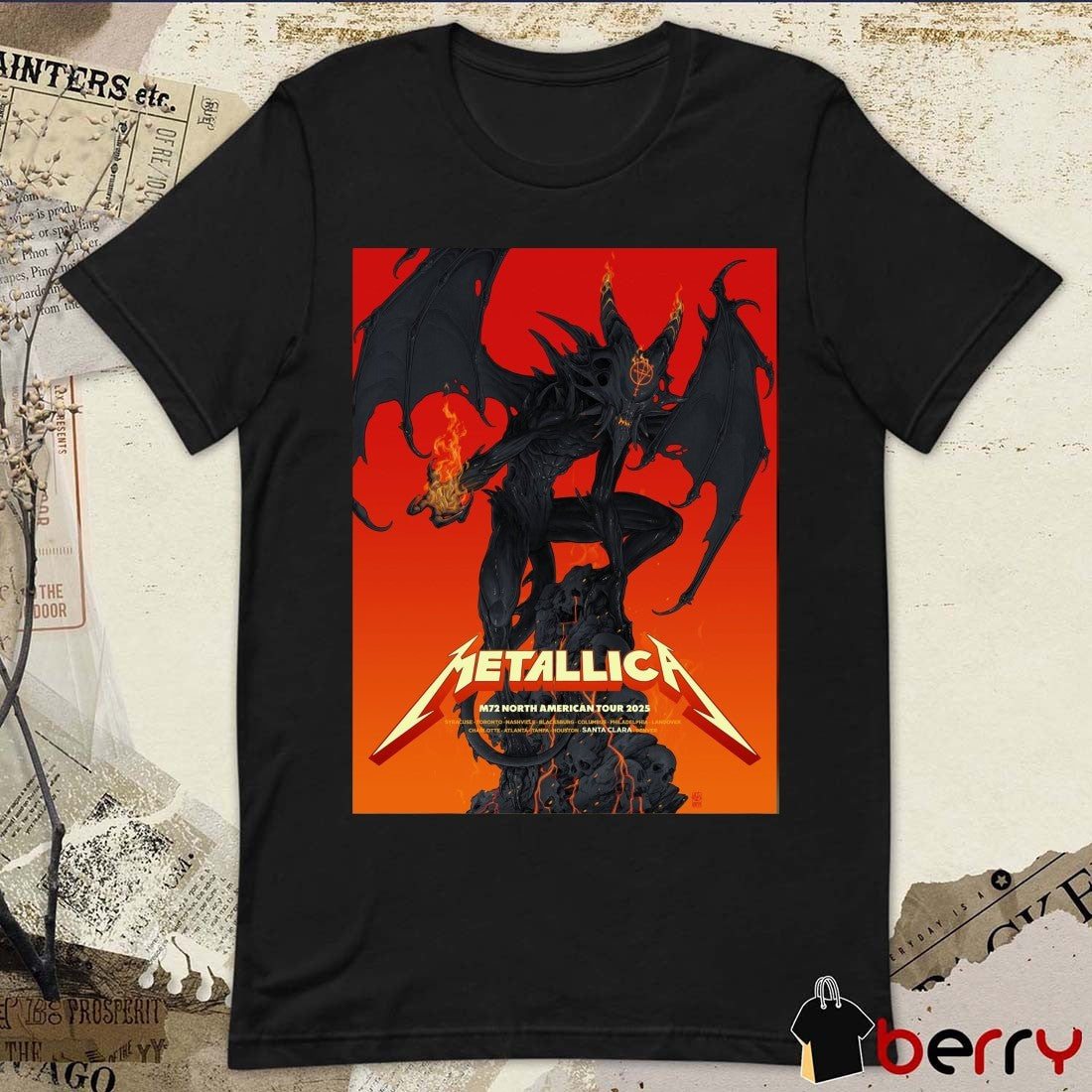 Metallica M72 North American Tour 2025 Santa Clara 2025 Poster t-shirt