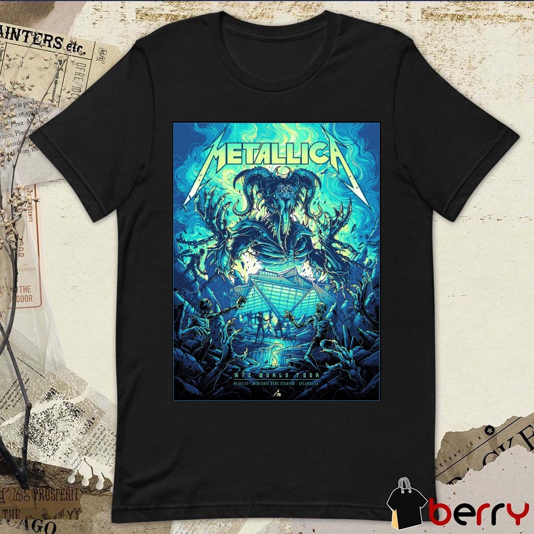 Metallica M72 World Tour June 03 2025 Mercedes Benz Stadium Atlanta GA Poster t-shirt
