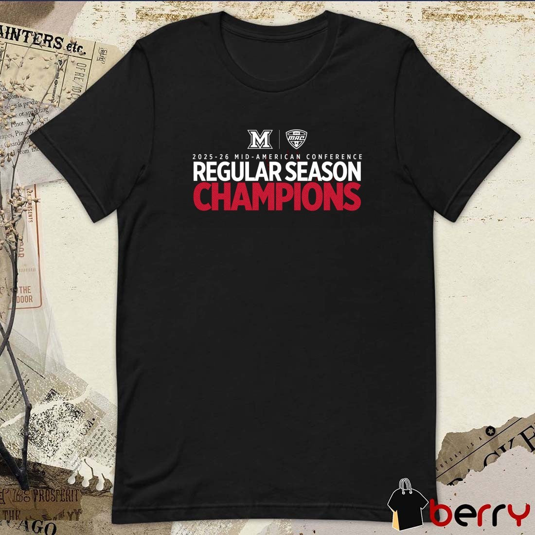 Miami Redhawks 2025-26 Mid-American Conference Regular Season Champions t-shirt