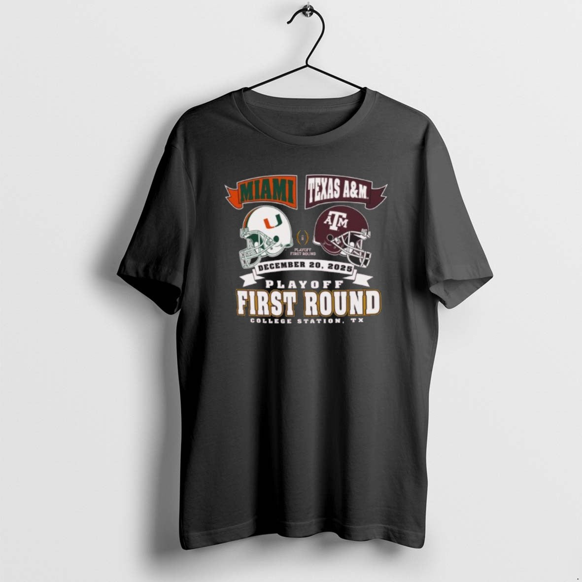 Official Miami Vs Texas Am Cfp Round 1 Head 2 Head Helmet Dec 20 2025 T-Shirts, Hoodie, Sweatshirt | CiraTrend.com