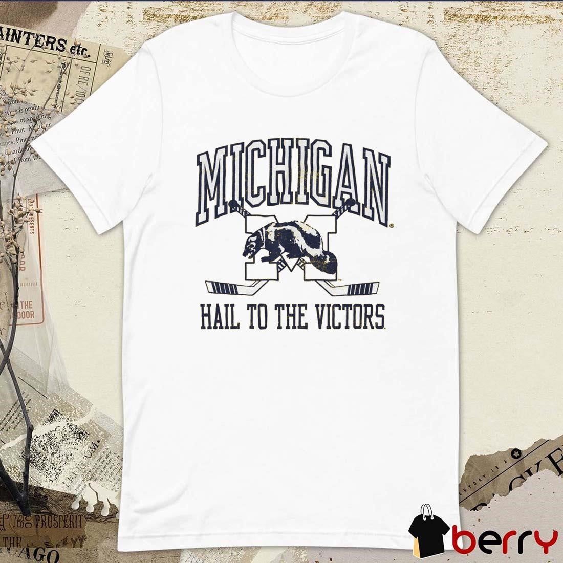 Michigan Wolverines Hail To The Victors Vintage Hockey t-shirt