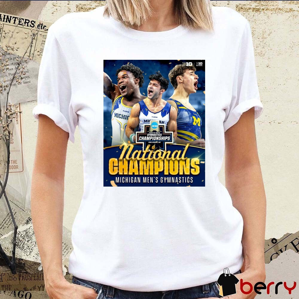 Michigan Wolverines NCAA Men’s Gymnastics Ann Arbor MI National Champions 2025 Poster t-shirt