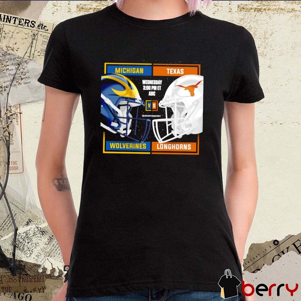 Michigan Wolverines Vs Texas Longhorns 2025 Cheez-It Citrus Bowl Head To Head Helmets t-shirt