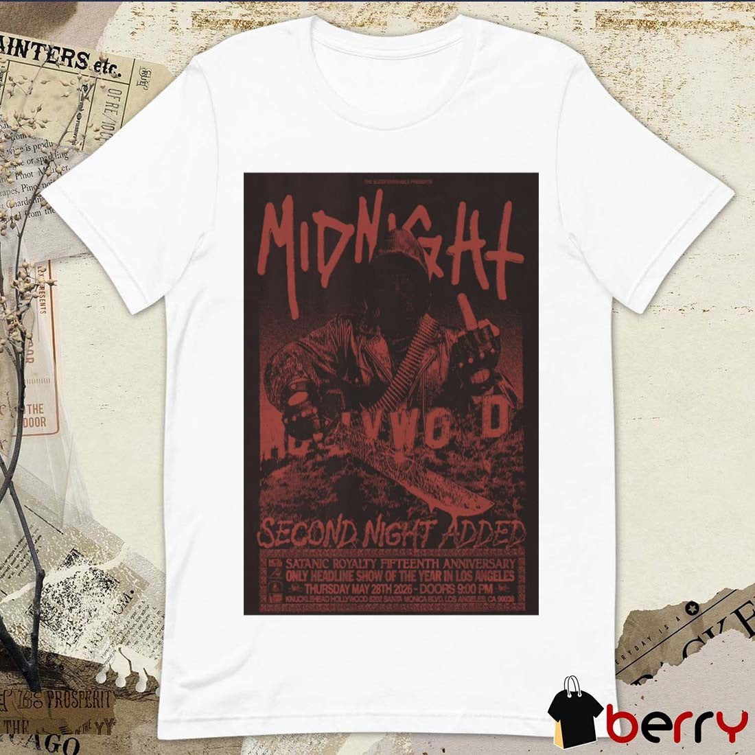 Midnight Band May 28 2026 Hollywood Palladium, Los Angeles Poster t-shirt