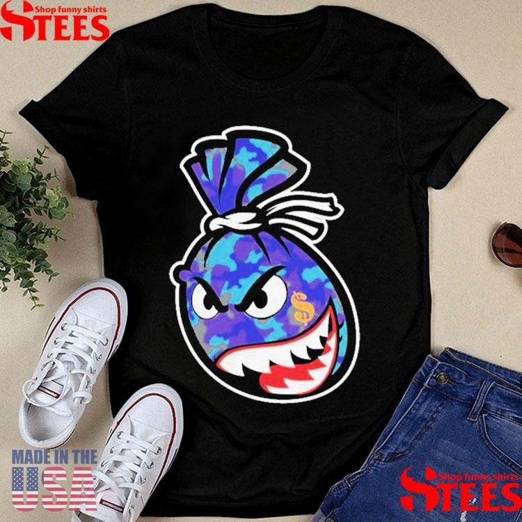 Million Dolla Motive Camo Money Bag Aqua T-shirts