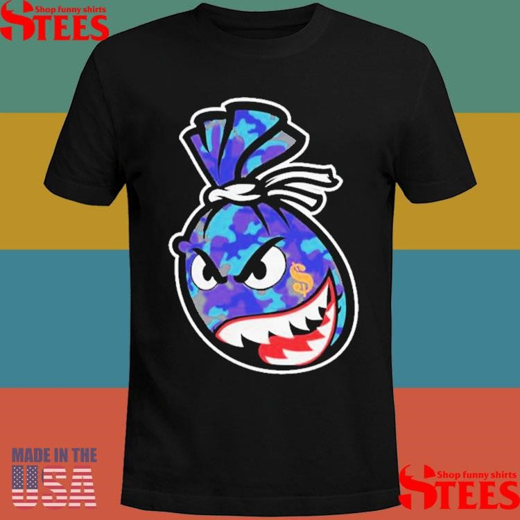 Million Dolla Motive Camo Money Bag Aqua T-shirts