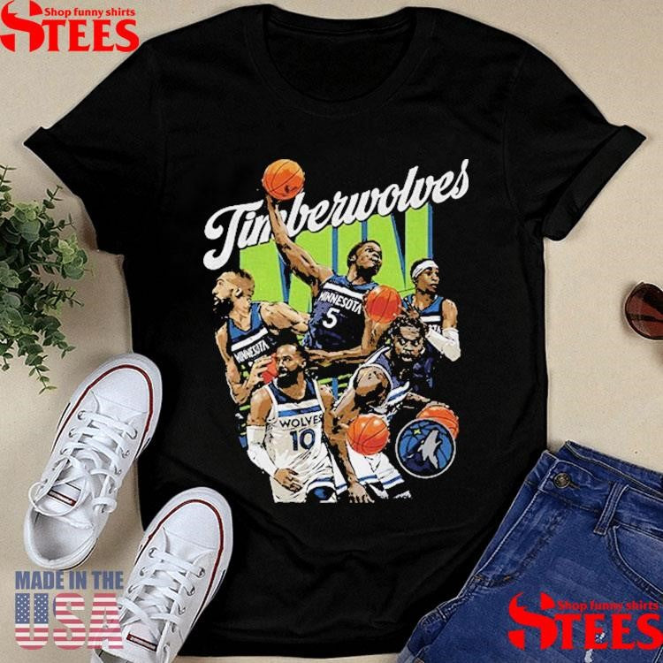 Minnesota Timberwolves Starting 5 Cartoon Player Basketball Nba Shirts