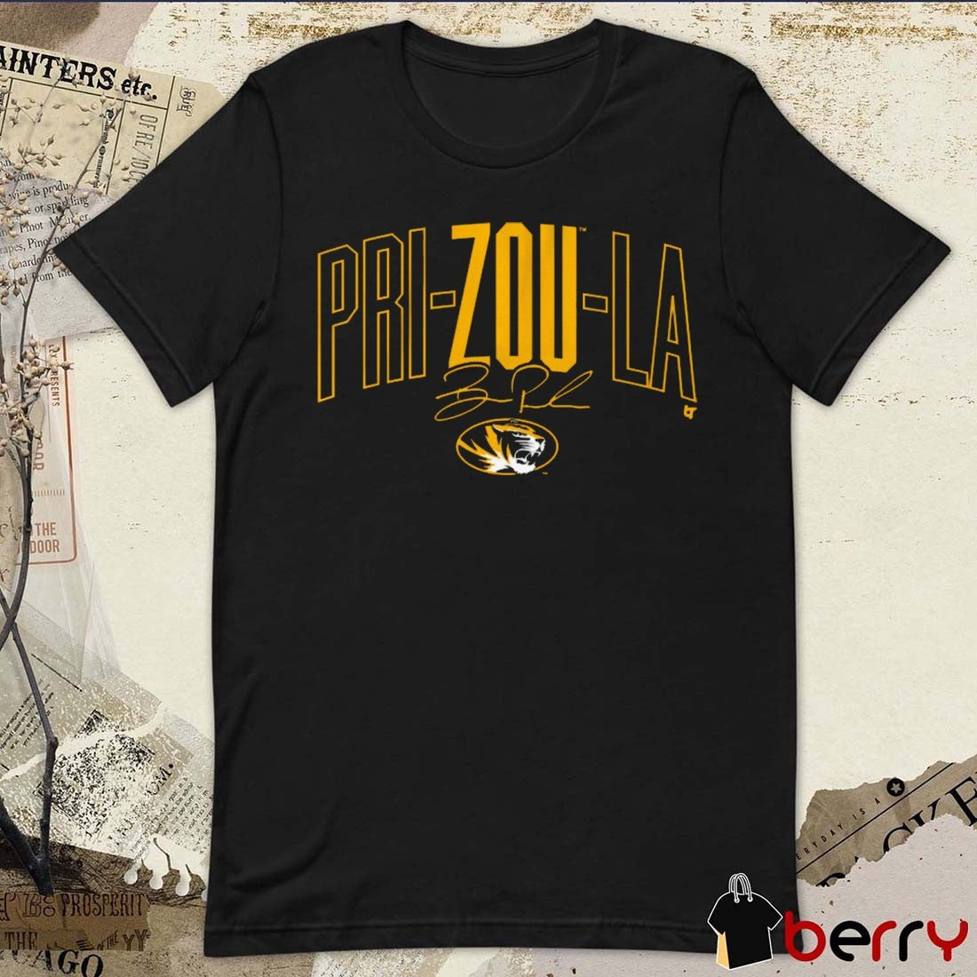 Missouri Tigers Football NCAA Beau Pribula Pri-Zou-La Signature t-shirt