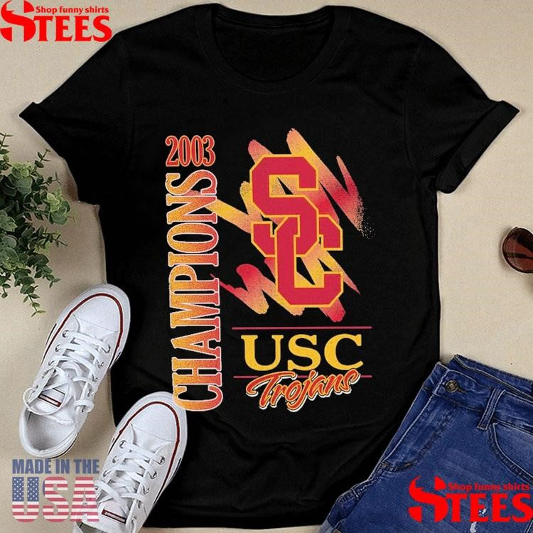 Mitchell & Ness Black Usc Trojans Retro Brush Mineral Wash Shirts