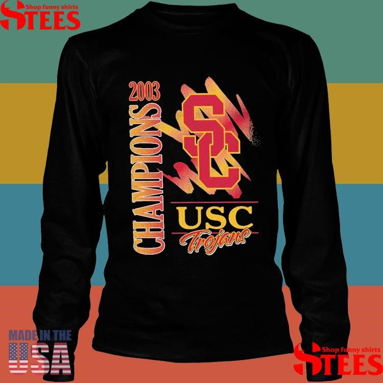 Mitchell & Ness Black Usc Trojans Retro Brush Mineral Wash Shirts