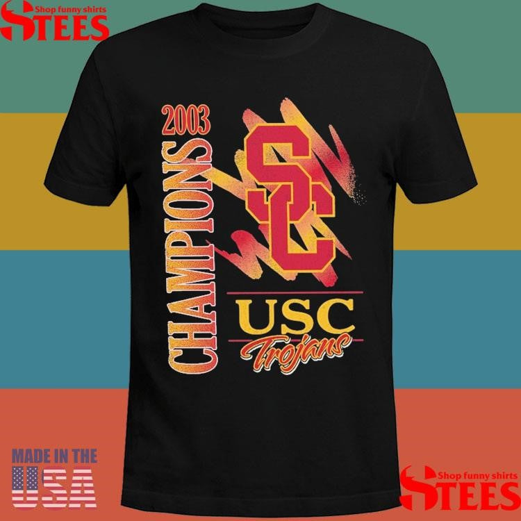 Mitchell & Ness Black Usc Trojans Retro Brush Mineral Wash Shirts