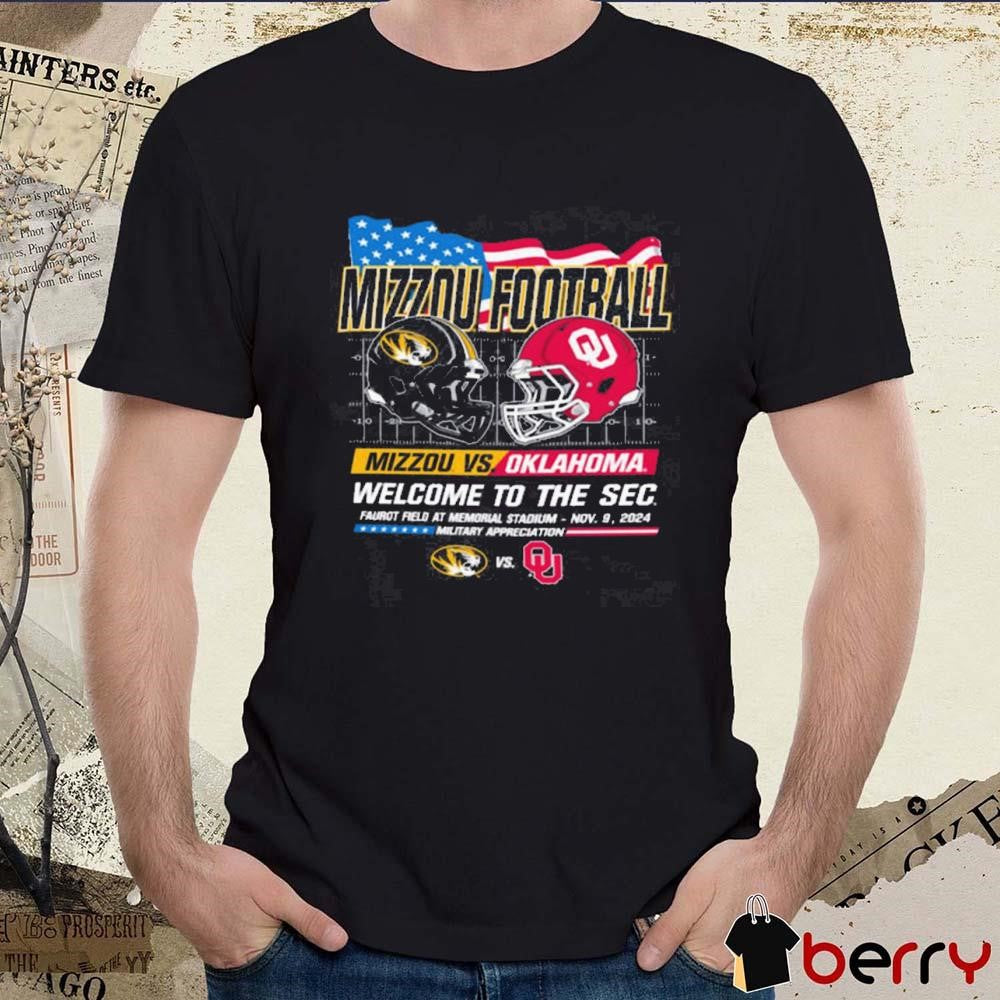 Mizzou Tigers Champion 2024 MU vs Oklahoma Sooners Game Day Welcome To The SEC Memorial Stadium t-shirt